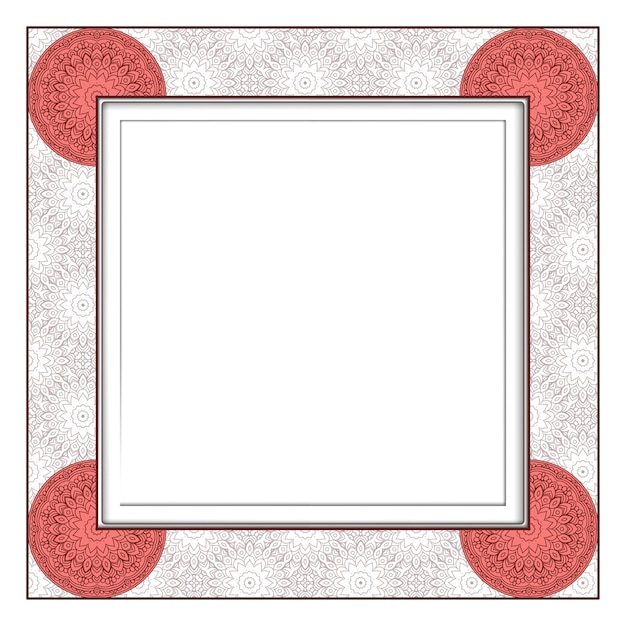 Marco de borde de mandala rectangular de época