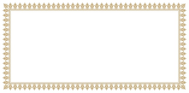 Marco de borde ornamental rectangular en estilo victoriano Elemento elegante para el diseño en estilo oriental
