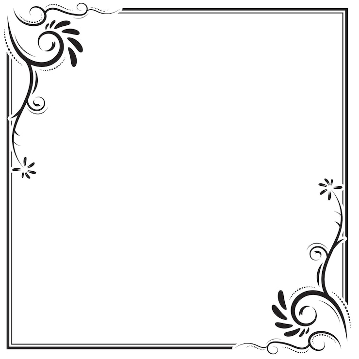 Vector marco de borde de remolino floral 01