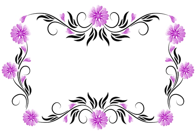 Vector marco de borde de vector con adorno floral