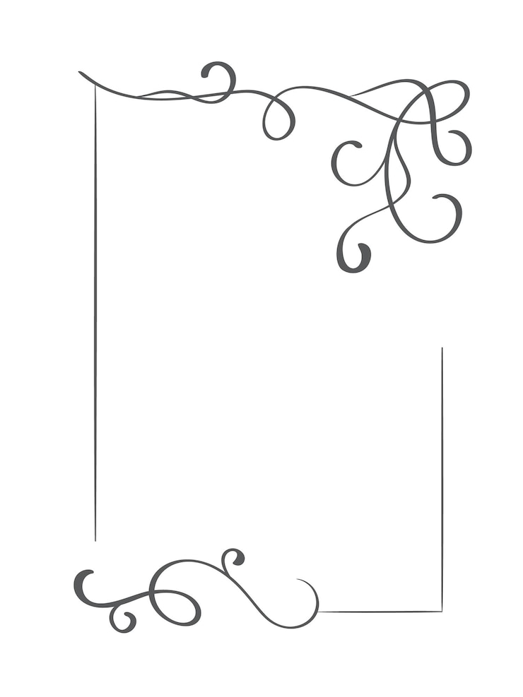 Vector marco y bordes dibujados a mano decorativos vectoriales vintage ilustración de diseño para tarjeta de felicitación de libro