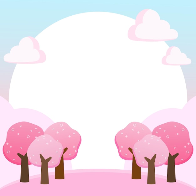 Marco de bosque rosado de primavera 1