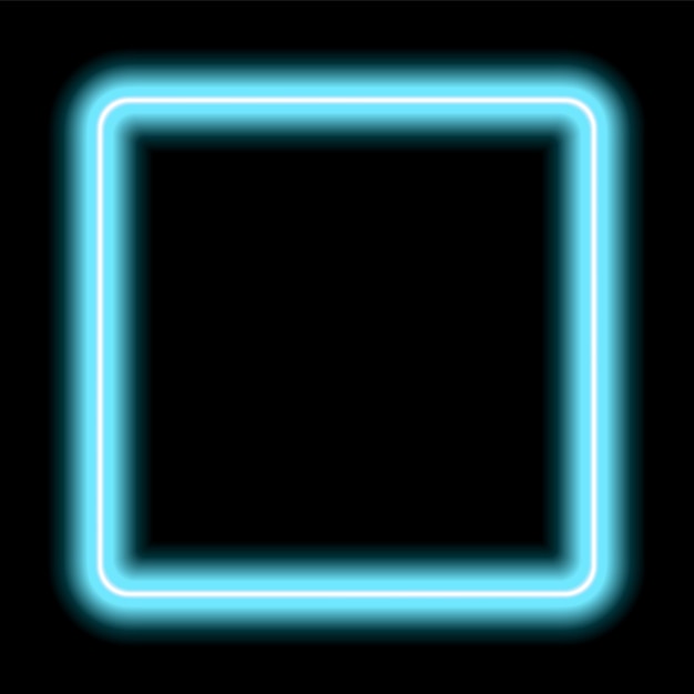 Marco brillante de neón Forma geométrica iluminada Regístrate en forma de elemento de diseño de plantilla de cuadrados Color brillante rectangular con espacio vacío en blanco dentro