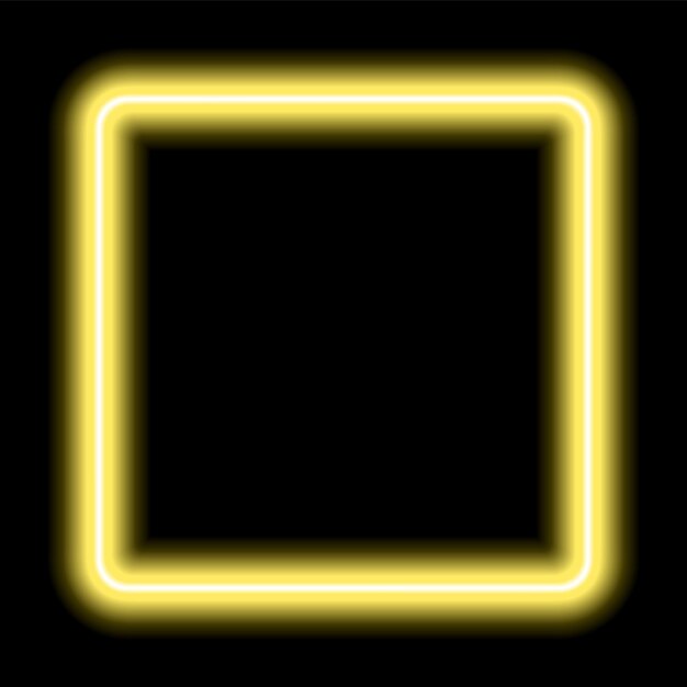 Marco brillante de neón Forma geométrica iluminada Regístrate en forma de elemento de diseño de plantilla de cuadrados Rectangular multicolor brillante con espacio vacío en blanco dentro