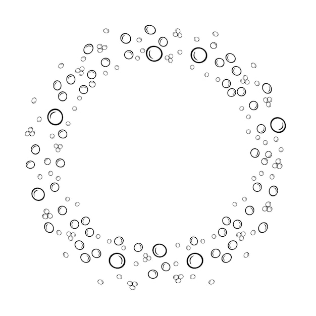 Marco de burbujas de jabón de estilo Doodle diseño lineal de gas de aire ilustración vectorial de ventana de espuma