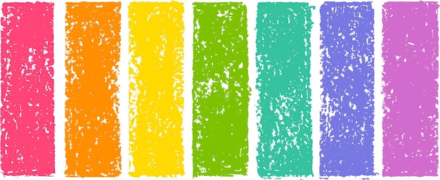 Marco de caja de lápices de colores formas de pincel pastel papel cuadrado fondo rectángulo de arco iris de color vector lindo