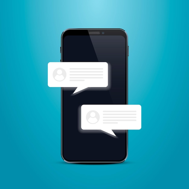 Marco de chat de mensaje de texto de teléfono. Ilustración vectorial