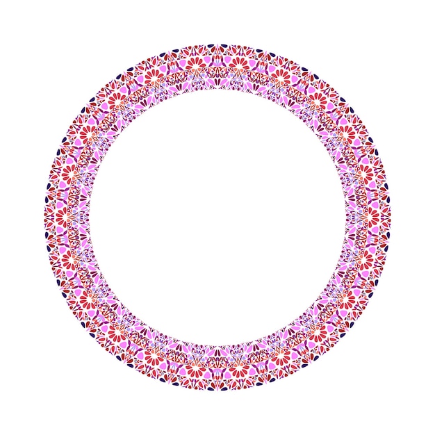 Marco circular floral de colores geométricos abstractos