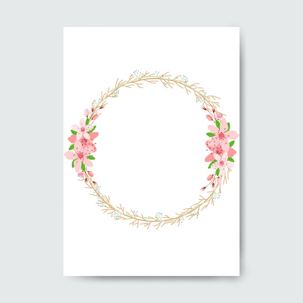 Marco circular hecho con flores.