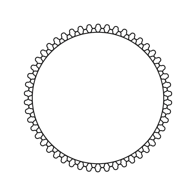 marco circular con ilustración de elemento de estilo de línea