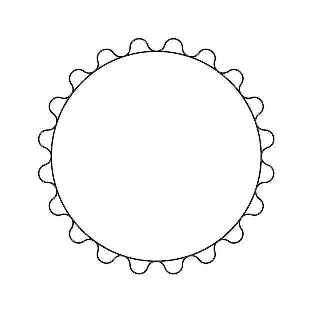 marco circular con ilustración de elemento de estilo de línea
