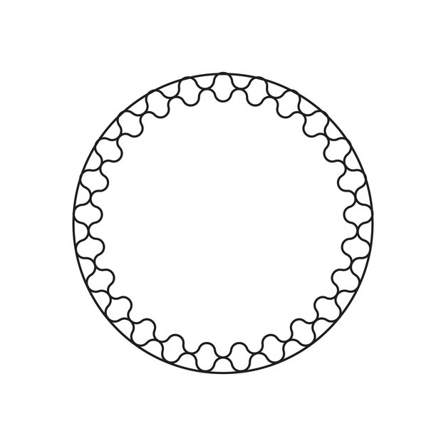 marco circular con ilustración de elemento de estilo de línea