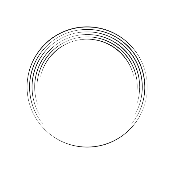 Vector marco circular con ilustración de elemento de estilo de línea