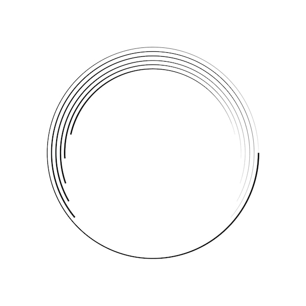 marco circular con ilustración de elemento de estilo de línea