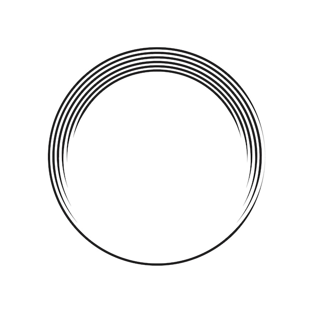 Vector marco circular con ilustración de elemento de estilo de línea