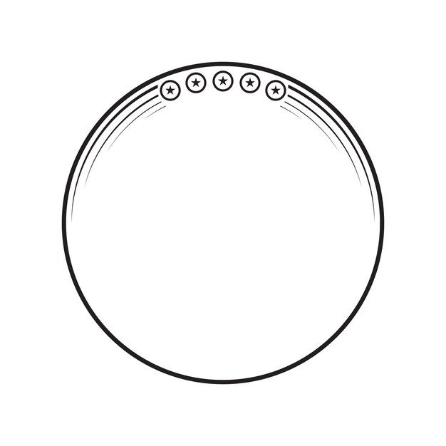 marco circular con ilustración de estilo de línea
