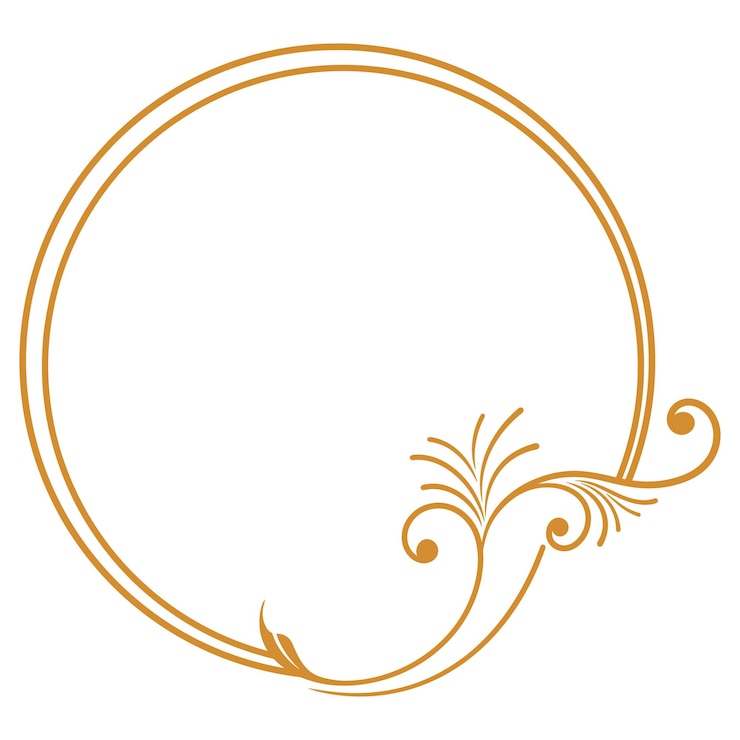 Vector marco circular con ilustraciones vectoriales de adornos florales de época