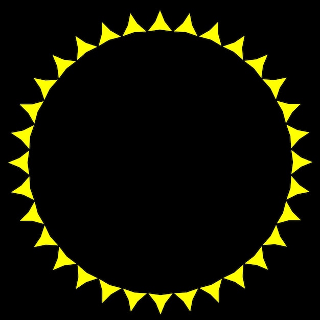 Marco circular de triángulo afilado aislado
