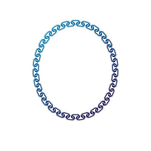 Marco circular de vector de arte victoriano con espacio de copia en blanco creado con decoración de cadena elegante. Ilustración de plantilla heráldica.
