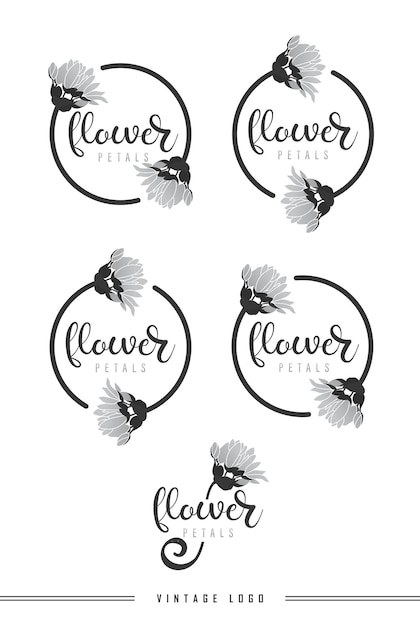 Marco de círculo botánico Invitación de boda de hojas y flores de borde de línea redonda dibujada a mano