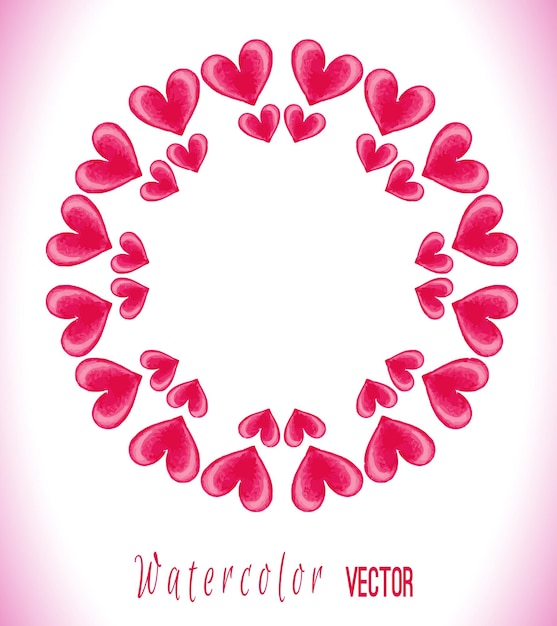 Vector marco de círculo con corazones