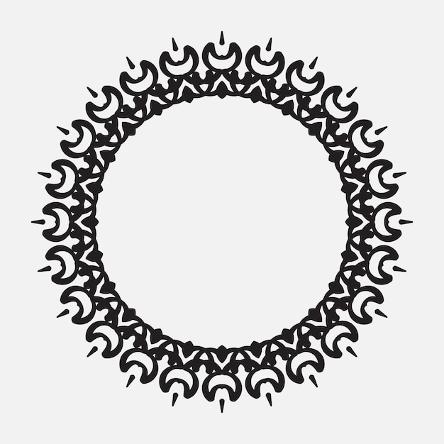 Marco de círculo decorativo para plantilla de diseño Elemento de vector elegante Lugar de estilo oriental para texto