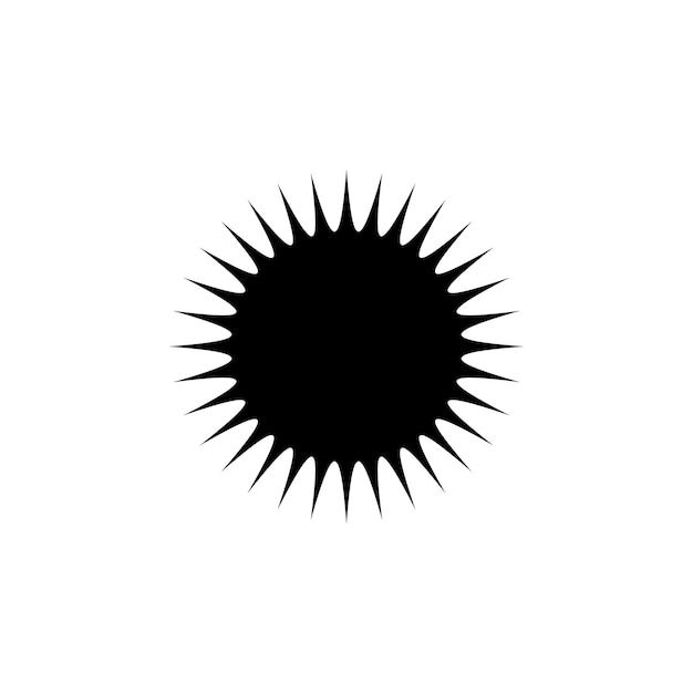 marco de círculo dentado caja icono del sol fondo