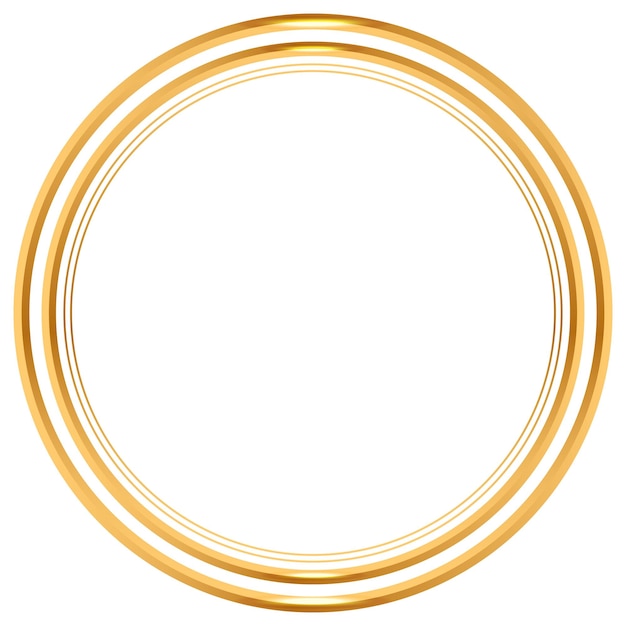 Marco de círculo dorado borde clipart y medalla de oro conjunto insignia vector el mejor premio