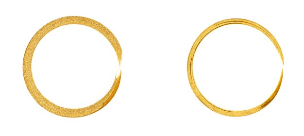 marco de círculo dorado, círculo dorado dibujado a mano, adorno de pincel.