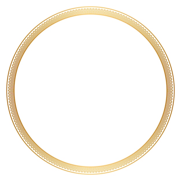 Marco de círculo dorado de lujo con patrón circular de oro vintage fondo adorno redondo