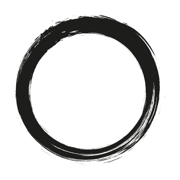 Marco de círculo grunge Círculo grunge dibujado con pinceladas Un círculo dibujado en tinta