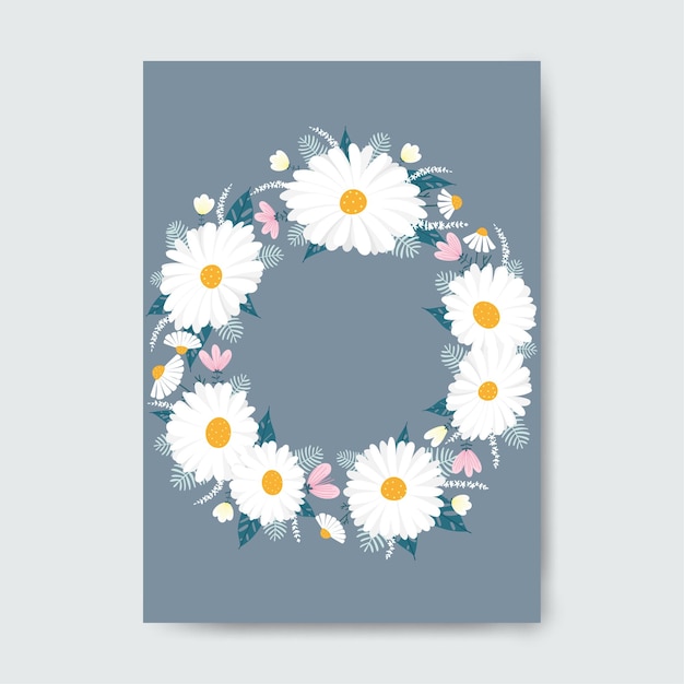 Marco de círculo hecho con flores.