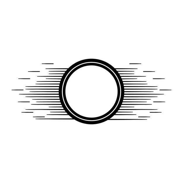 Marco de círculo negro con líneas horizontales