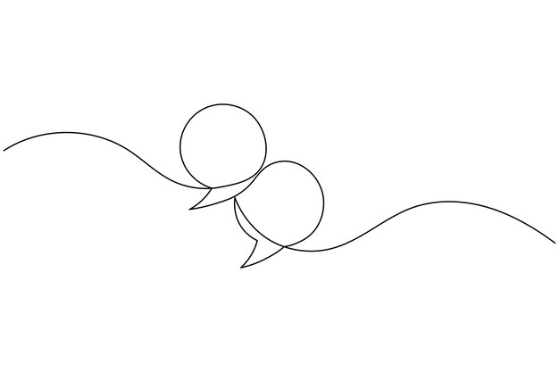 Marco de citas continuo dibujo de una línea y estilo minimalista ilustración vectorial de contorno aislado