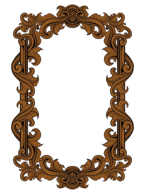 Marco clásico de lujo con grabado vectorial ornamental