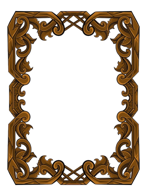 Marco clásico de lujo con grabado vectorial ornamental