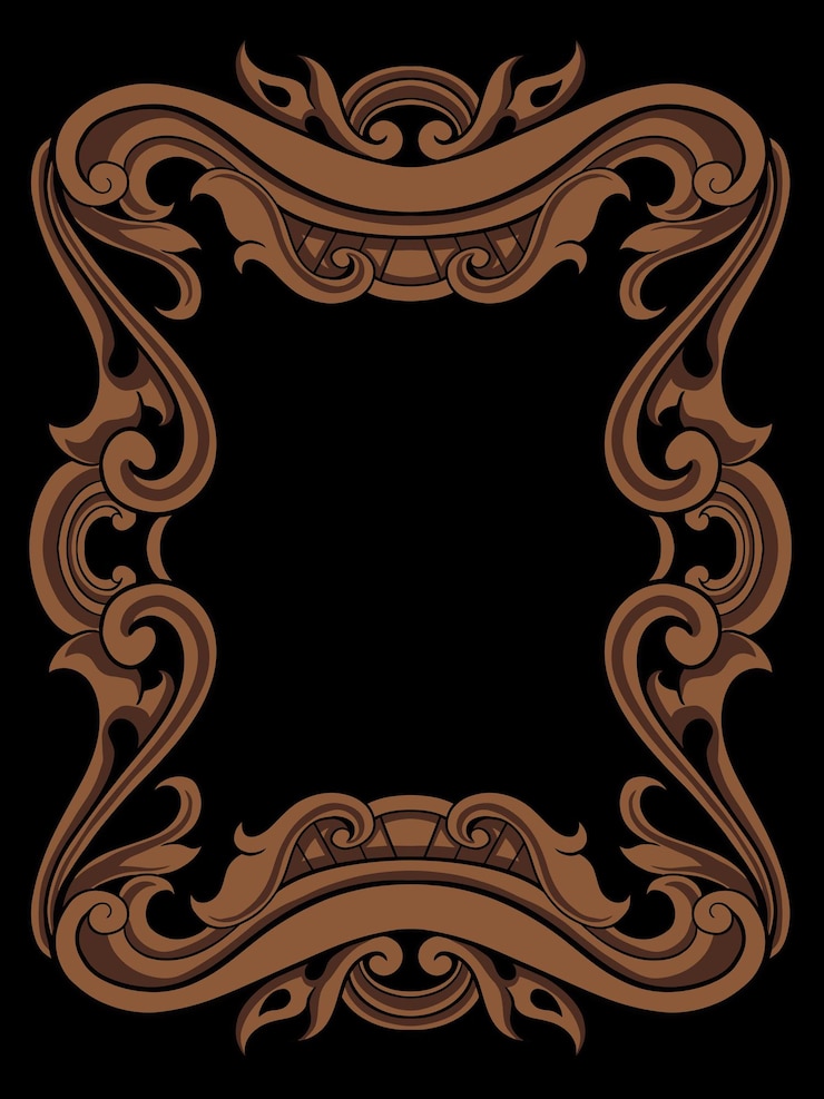 Vector marco clásico simple ornamento diseño grabado vector color editable