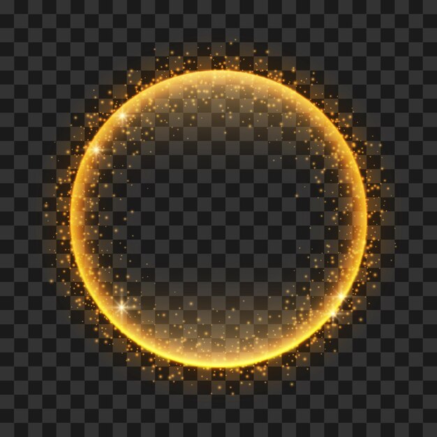 Marco de colores dorados brillantes vectoriales sobre un fondo negro