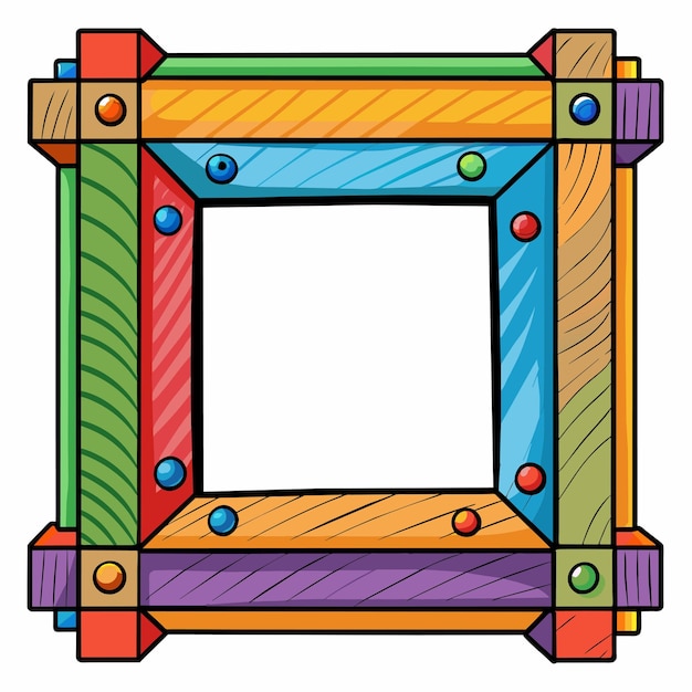 Vector un marco colorido con un diseño colorido en él