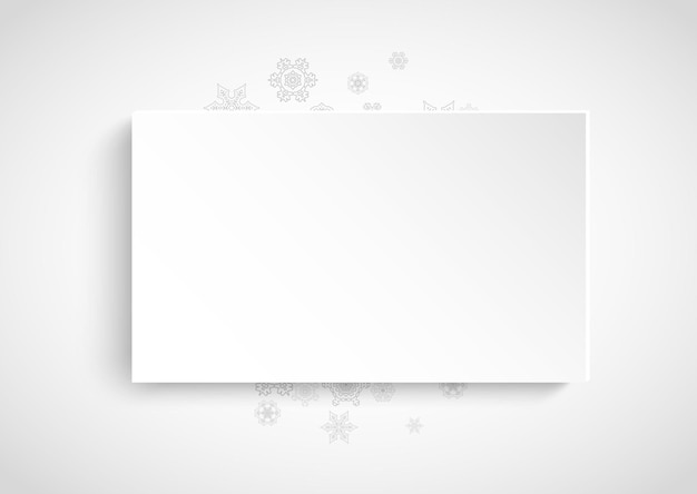 Vector marco de copos de nieve sobre papel blanco