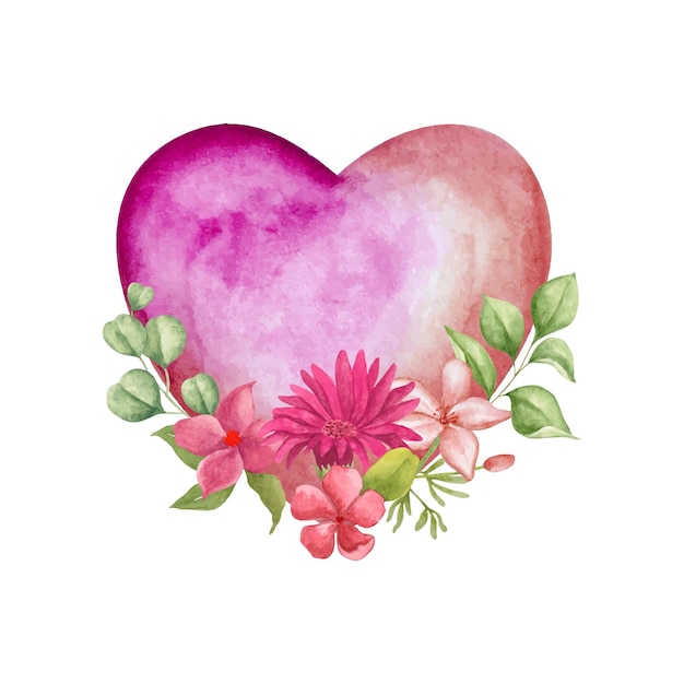 Marco de corazón floral decorativo del día de san valentín