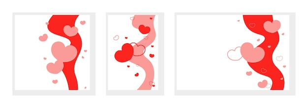 Marco de corazón romántico abstracto con acentos rojos y rosados