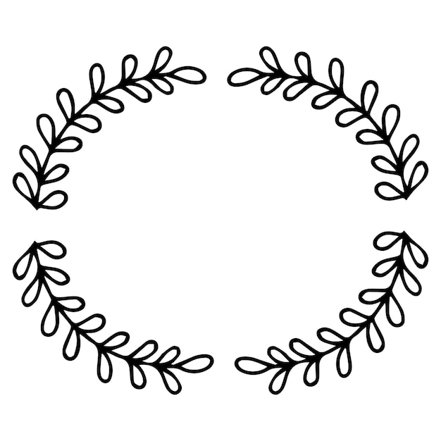 Vector marco de corona de año nuevo de ramas. decoración para navidad.