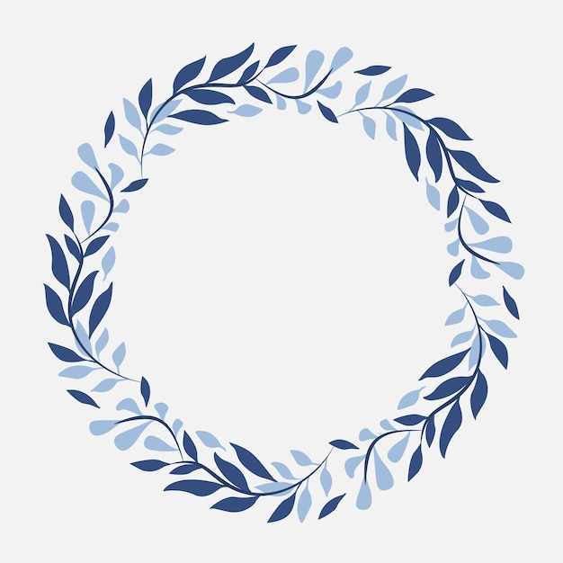 Marco de corona floral Vector totalmente editable