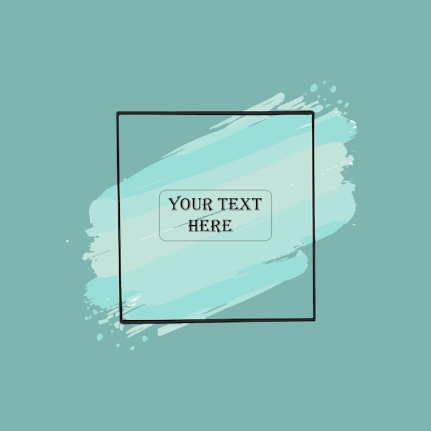 Marco cuadrado de banner de trazo vectorial y fondo para texto