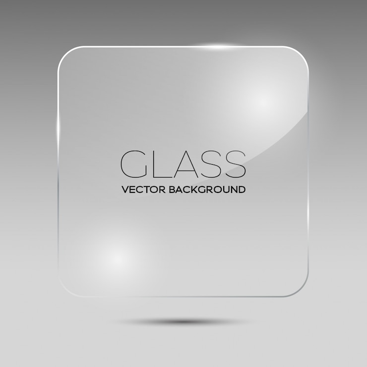 Vector marco cuadrado de cristal transparente