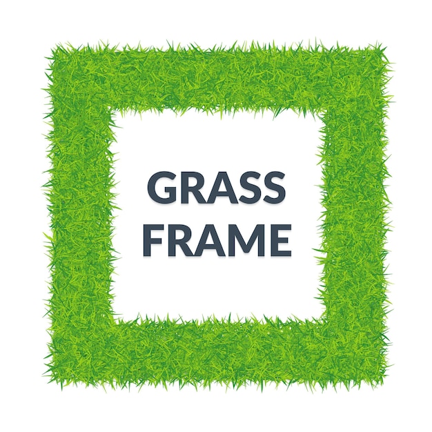 Vector marco cuadrado de hierba verde