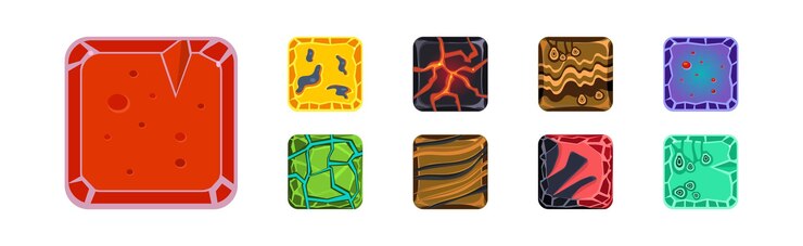 Vector marco cuadrado o icono de botón para el diseño de aplicaciones elemento de interfaz de juego de conjunto vectorial