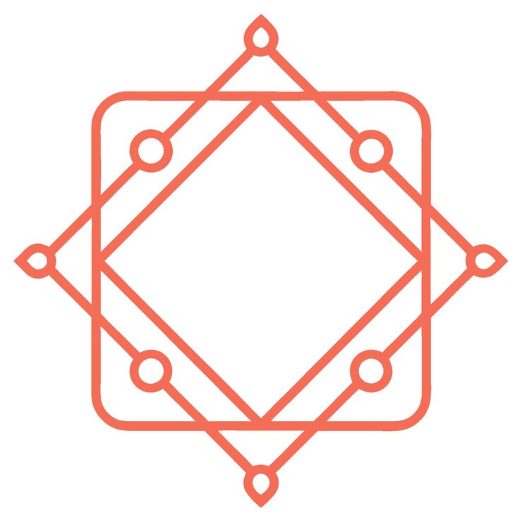 Vector marco cuadrado ornamental decorativo con líneas geométricas y diseño de estilo nouveau