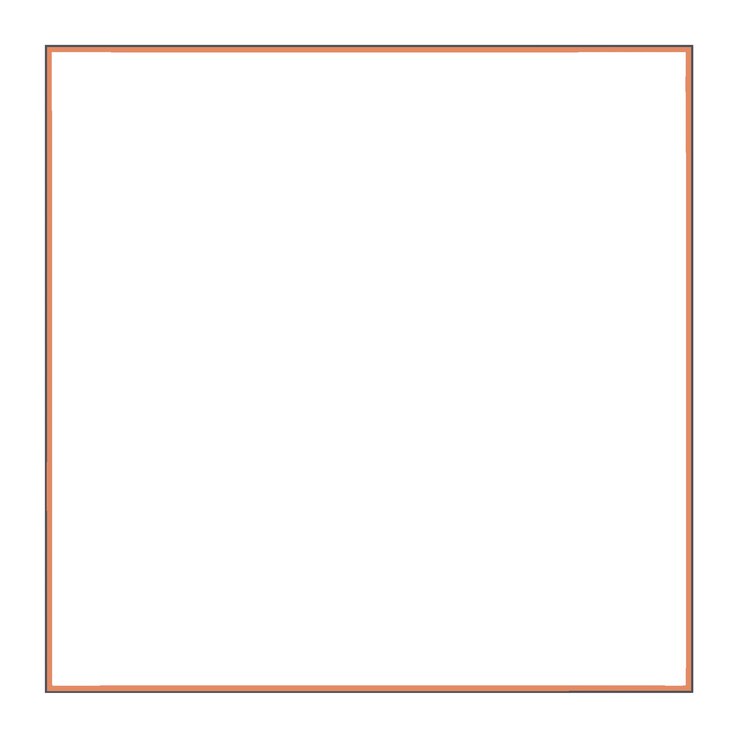 Vector marco cuadrado ornamental decorativo con líneas geométricas y diseño de estilo nouveau